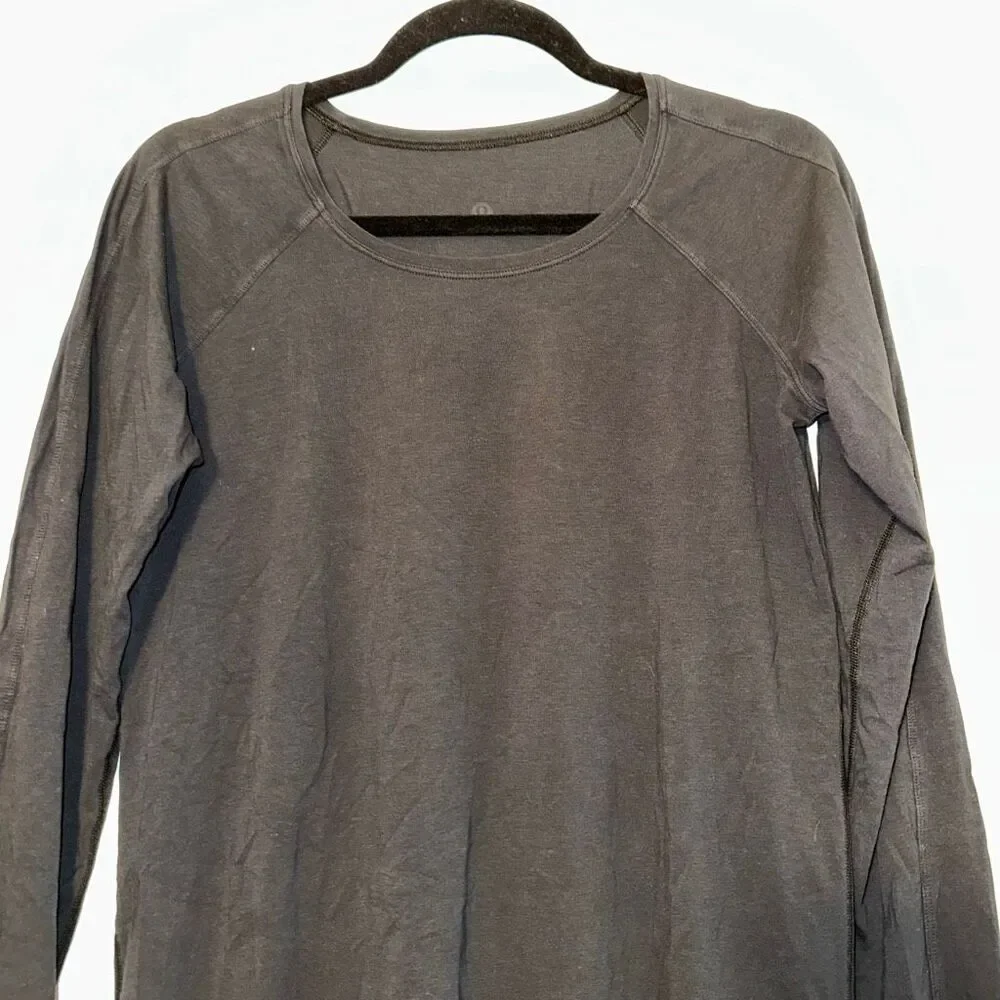 Lululemon Womens Emerald Style Long Sleeve Shirt Solid Black Gently Worn No Size